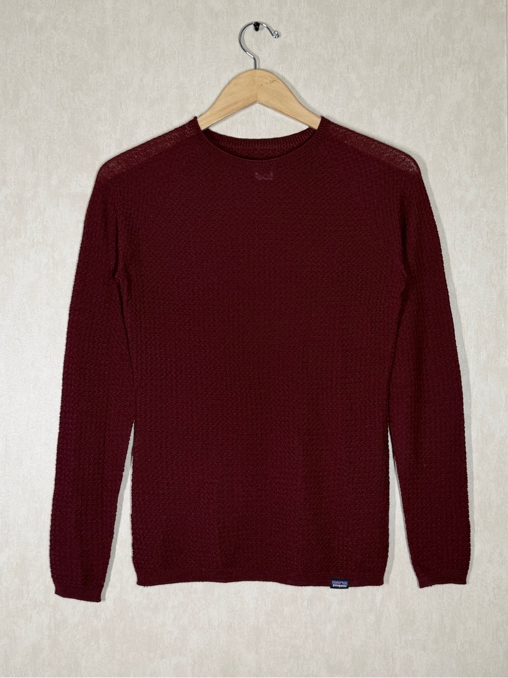 Patagonia Women’s Wool Blend Crewneck Knit Sweater Lightweight in Burgundy S